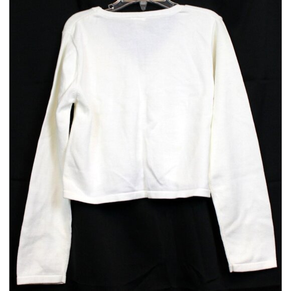 2006 Gymboree Freshly Picked Cardigan Sweater Ribbon Flowers White Spring sz 8 - Picture 4 of 5